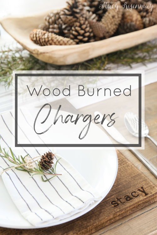 wood burned chargers