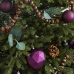Christmas Tree With Plum Ornaments